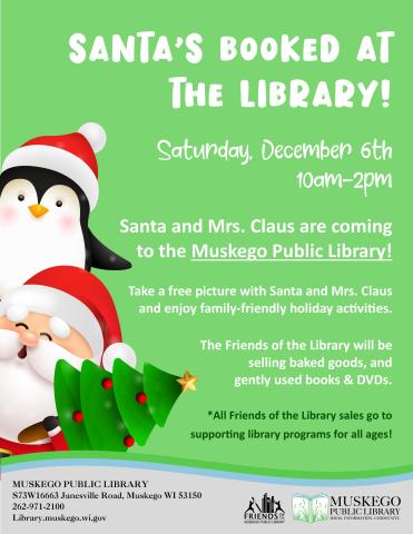 Santa and Mrs. Claus Dec 6 from 10-2