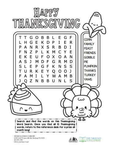 Thanksgiving Word Search